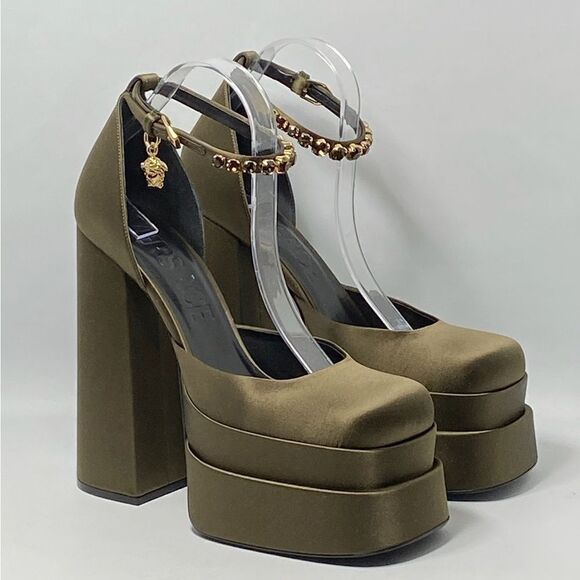 Versace Satin Platform Pumps size 40 - Picture 2 of 14